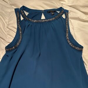 Express Blue Top with Metallic Details
